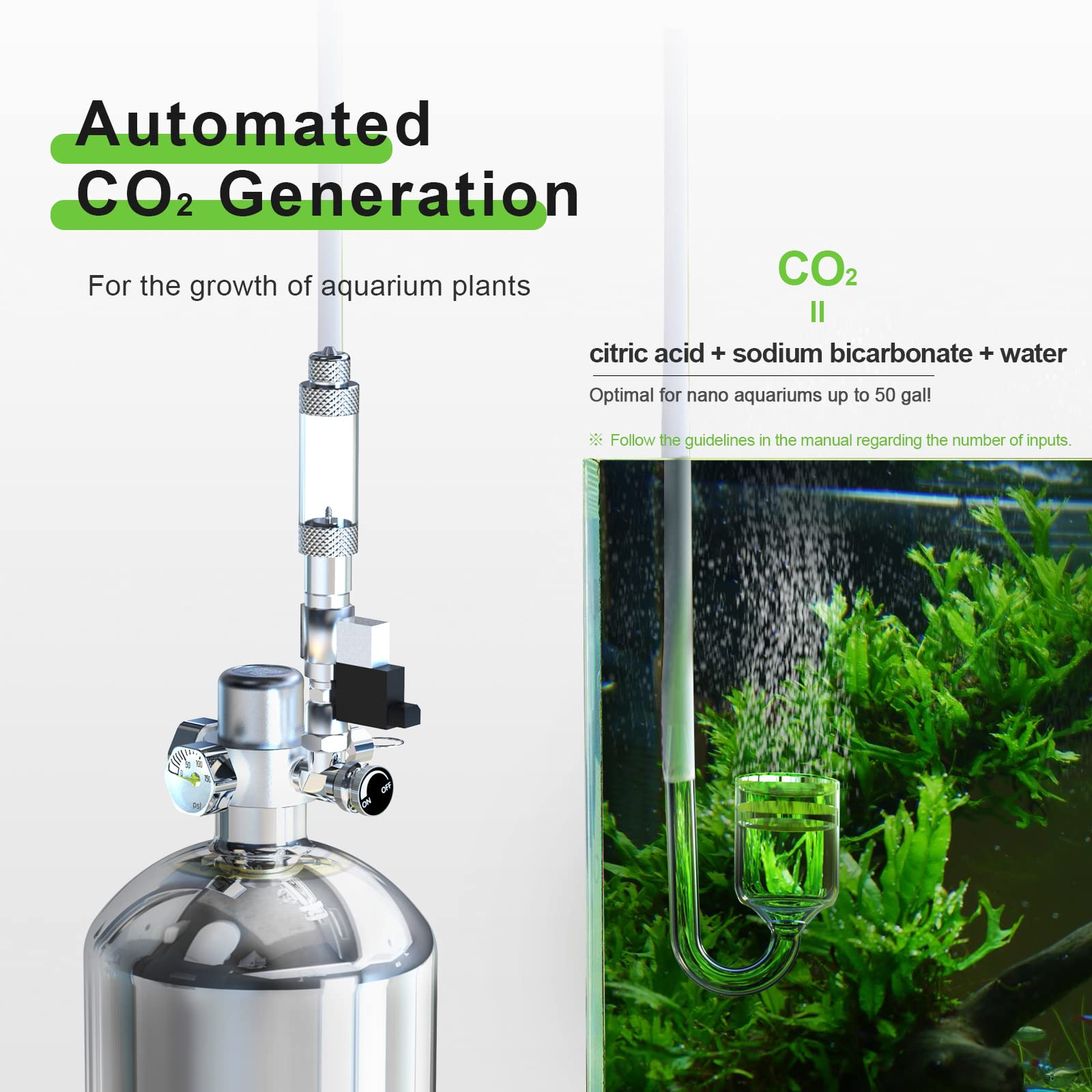 FZONE regulator and needle valve offering precise CO2 dosing for planted tanks