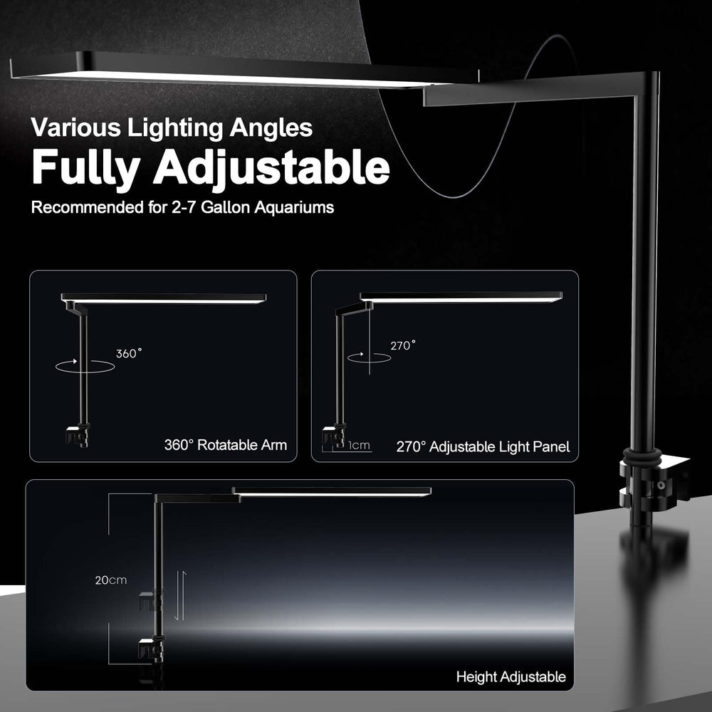 FZONE Solo Series Nano LED light flexible installation for rimless tanks.