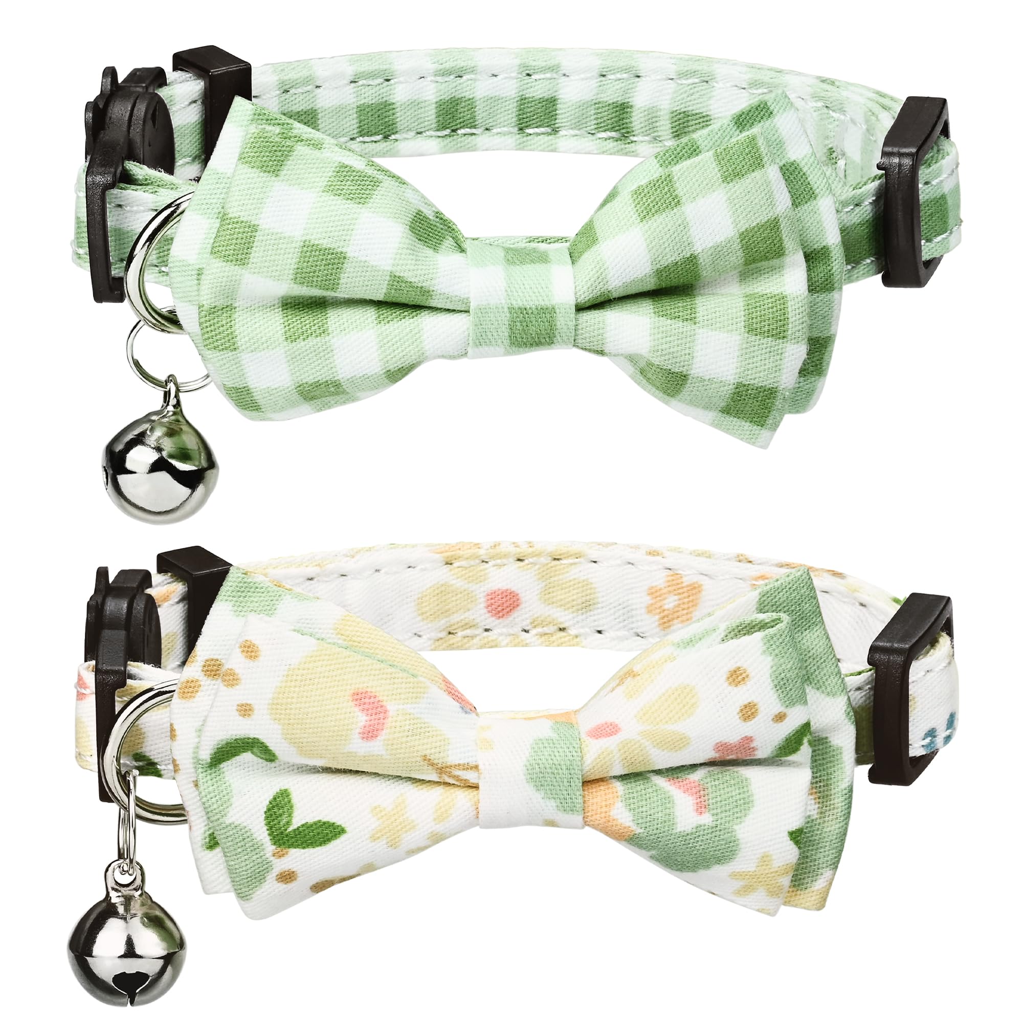 G-ficu breakaway buckle green cat collar for safe everyday wear