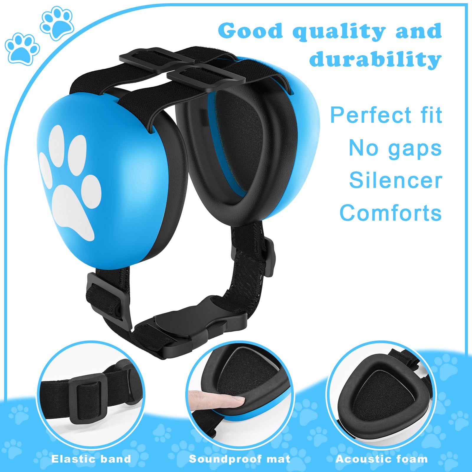 G-RECREATER dog ear muffs memory foam ensure lasting comfort on walks.
