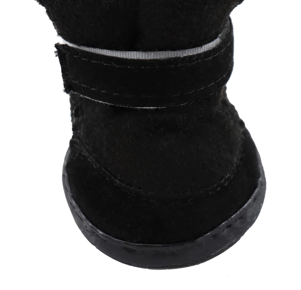 GabeFish Puppy Winter Boots on paw demonstrates easy slip-on design.