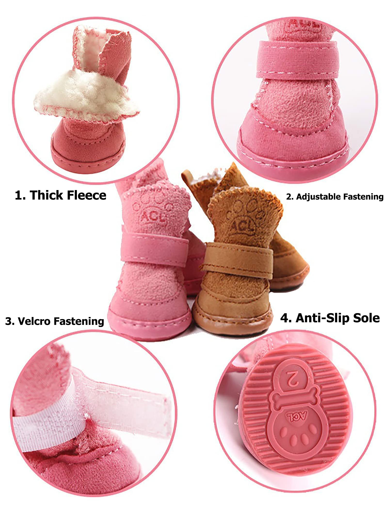 GabeFish Puppy Winter Boots suit small dogs and cats for winter.
