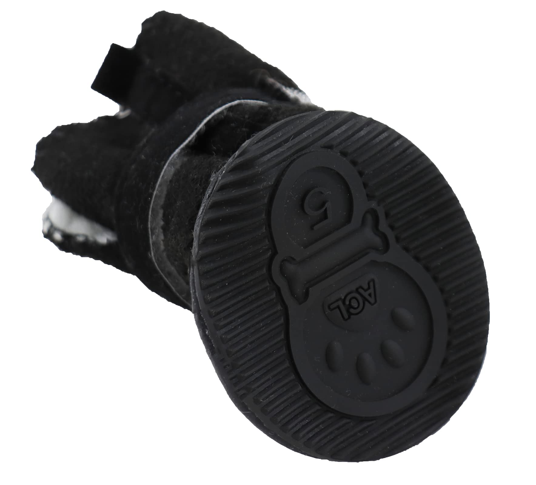 GabeFish Puppy Winter Boots Velcro strap closeup shows secure fastening.