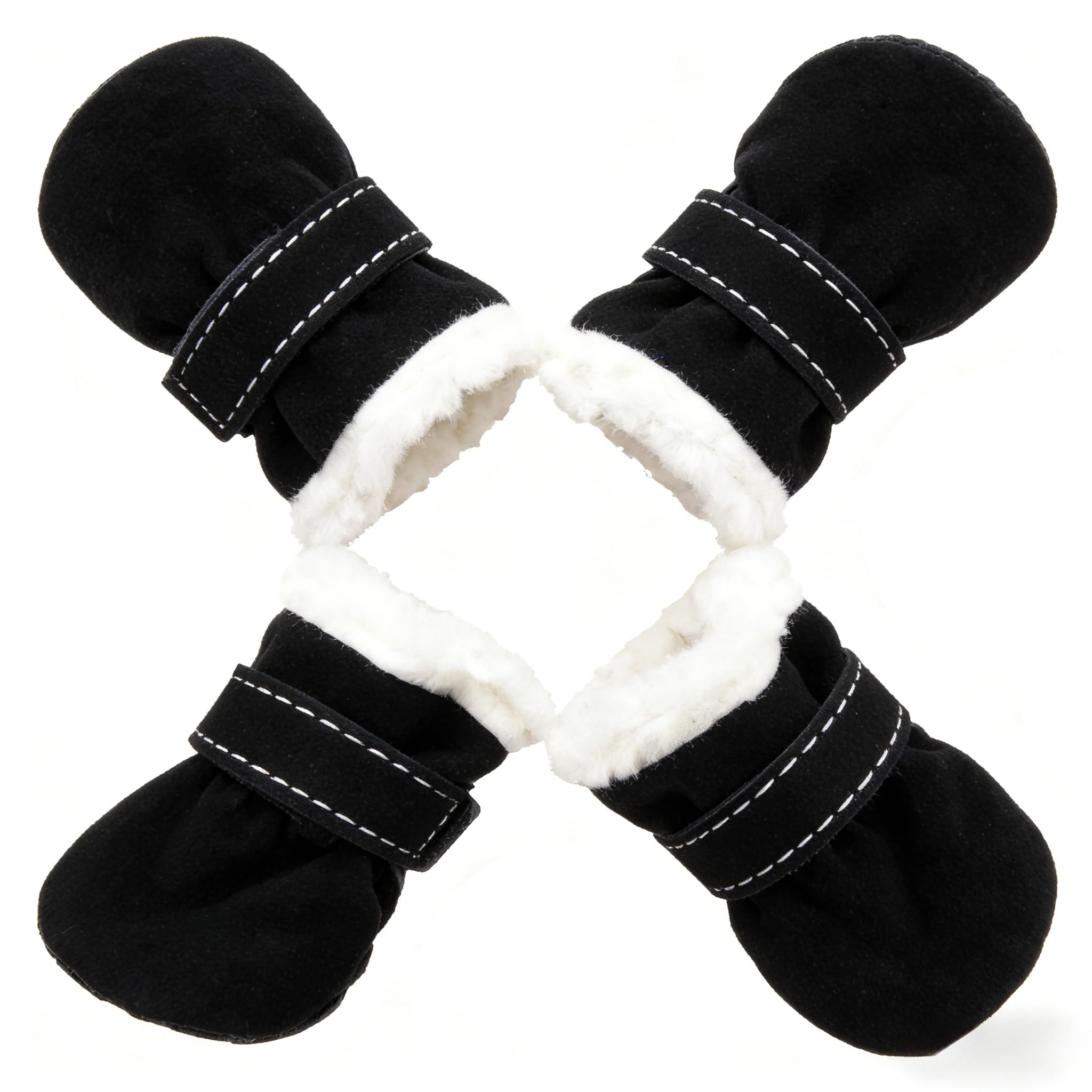 GabeFish winter dog boots with plush lamb wool lining for warmth