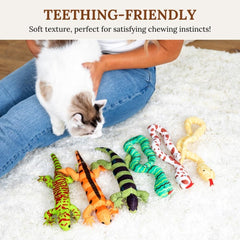 Gadgetsology cat toy snake stitching closeup shows durable chew resistant construction