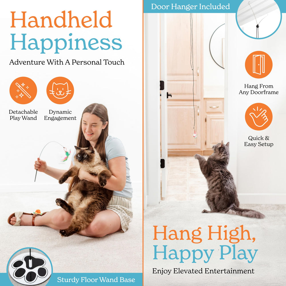 GADGETSOLOGY cat wand toy for interactive chasing