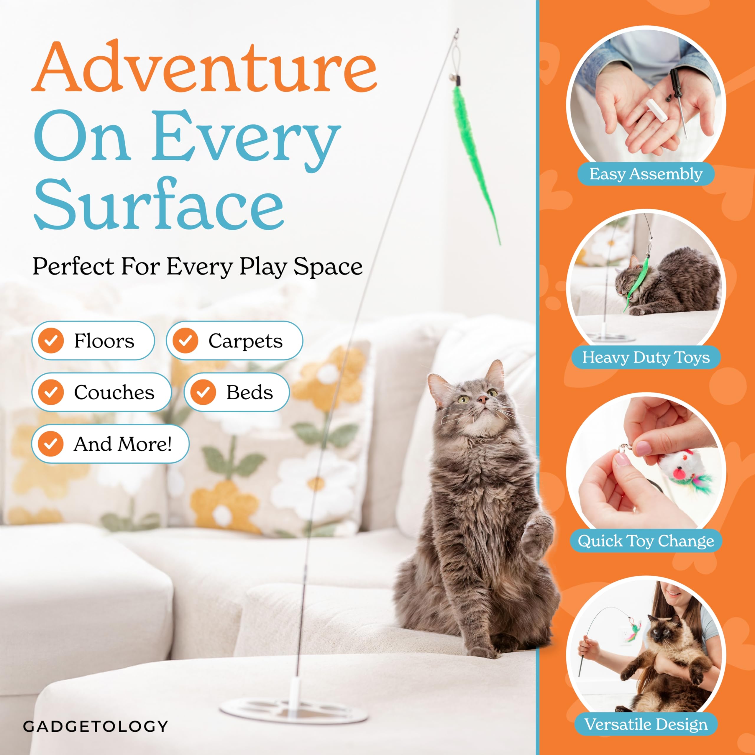 GADGETSOLOGY self-play cat toy to encourage solo exercise