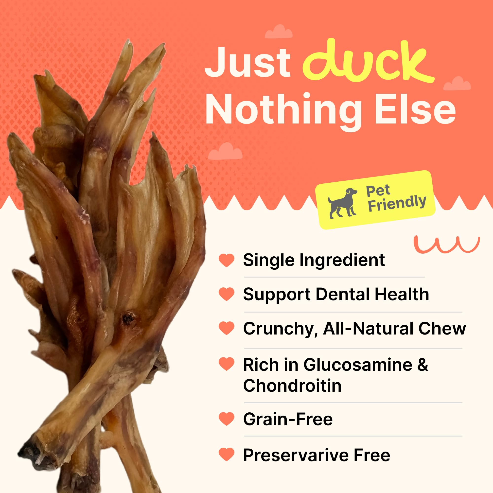 Gaines Family Farmstead duck feet natural ingredients—no fillers for sensitive stomachs.