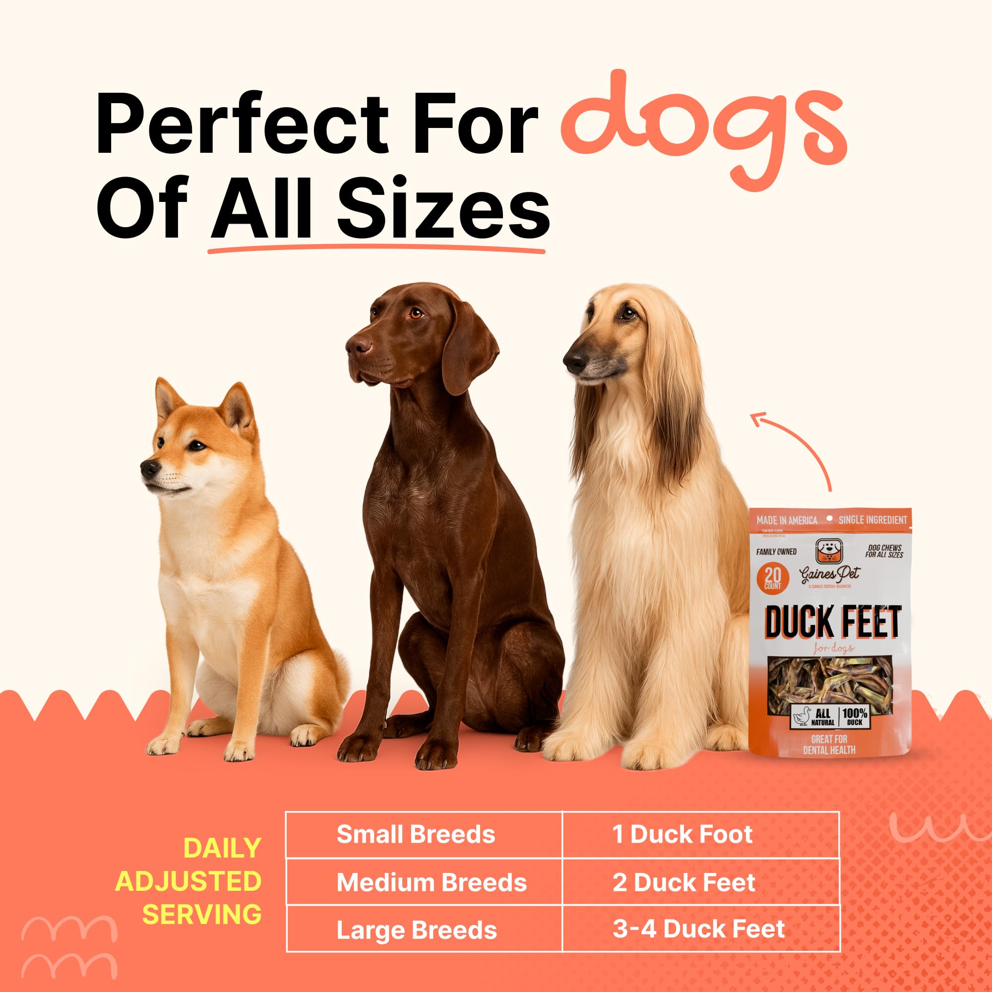 Gaines Family Farmstead duck feet training treat—healthy rewards for dogs.
