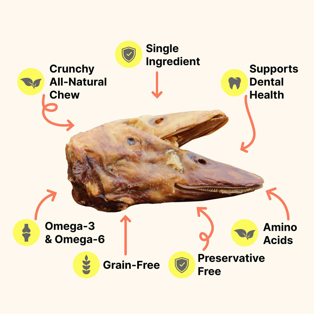 Gaines Family Farmstead duck heads single-ingredient label highlights clean nutrition.