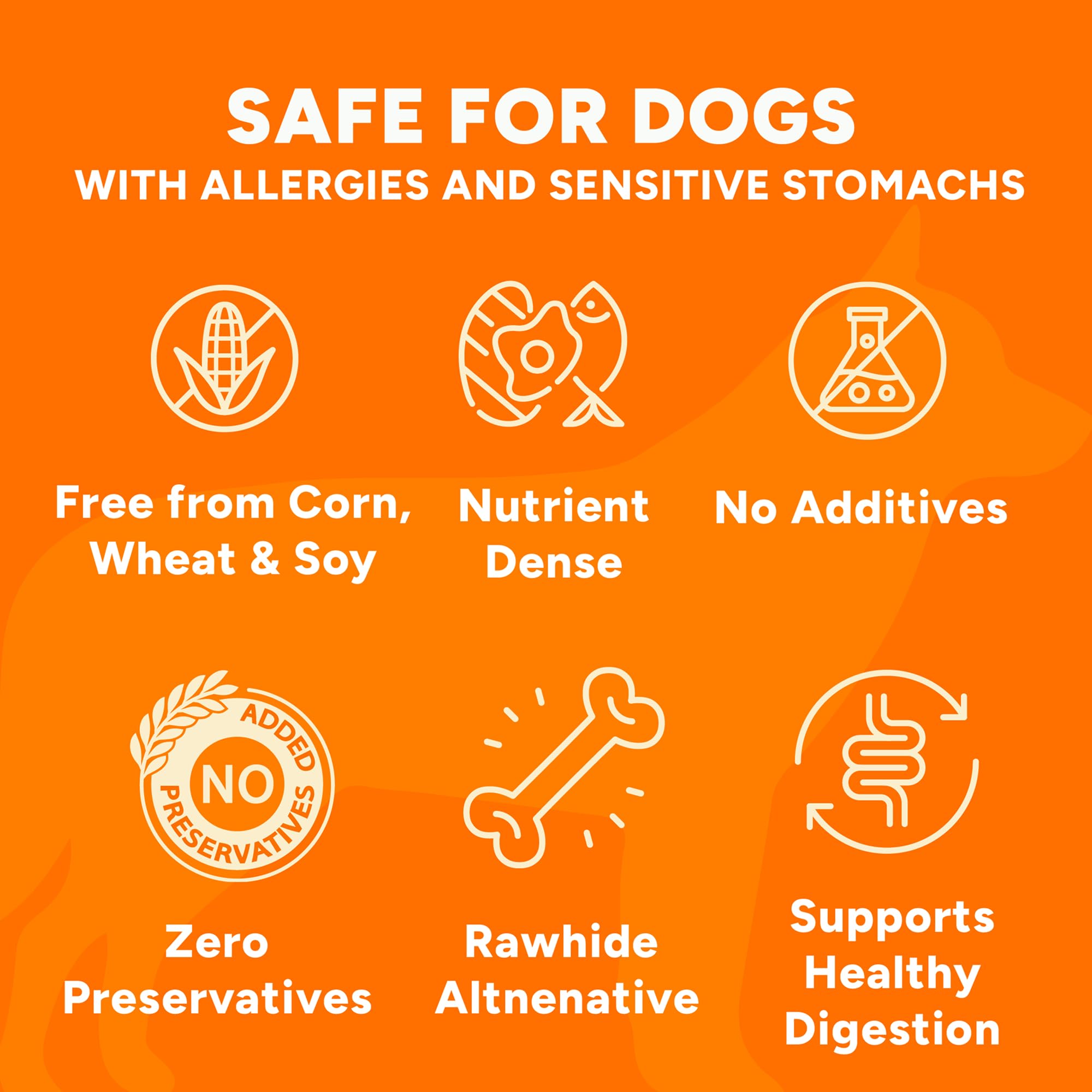 Packaging image of Gaines Family Farmstead Sweet Potato Dog Bones showing USA-made claim