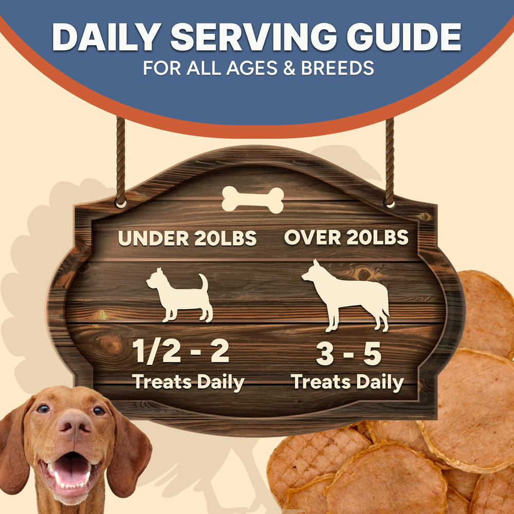 Gaines Family Farmstead turkey tendon chips low-calorie snack for active dogs.