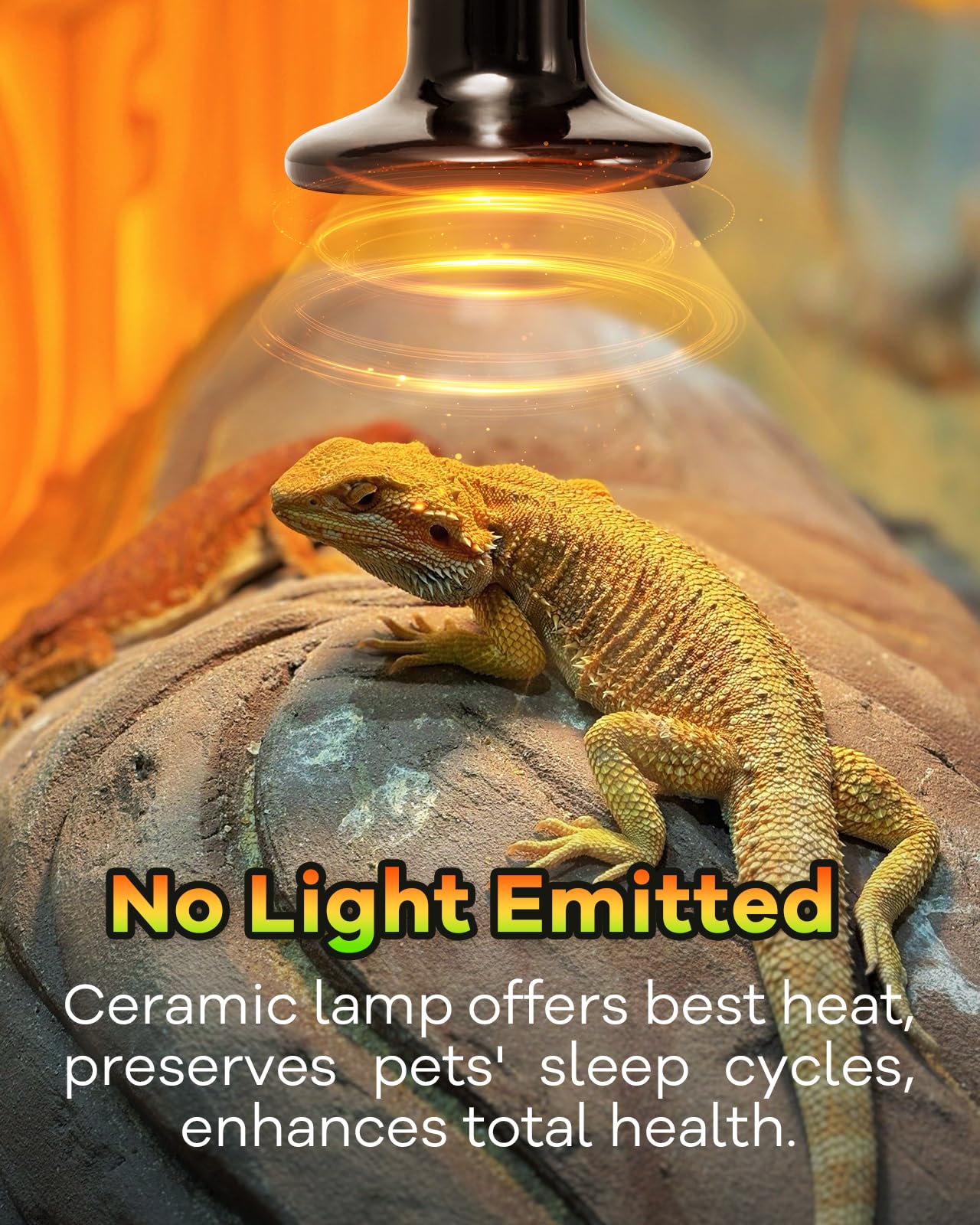 GAJUX ceramic heat emitter in enclosure delivering steady ambient warmth