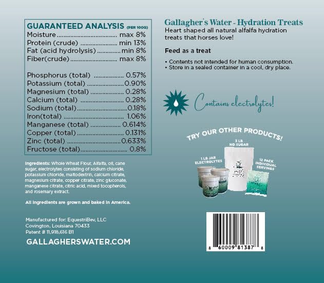 Gallagher's Water treats close-up crunchy texture ideal as a low-sugar reward.