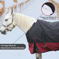 Gallopoff double-buckle front closure with Velcro for easy adjustment.