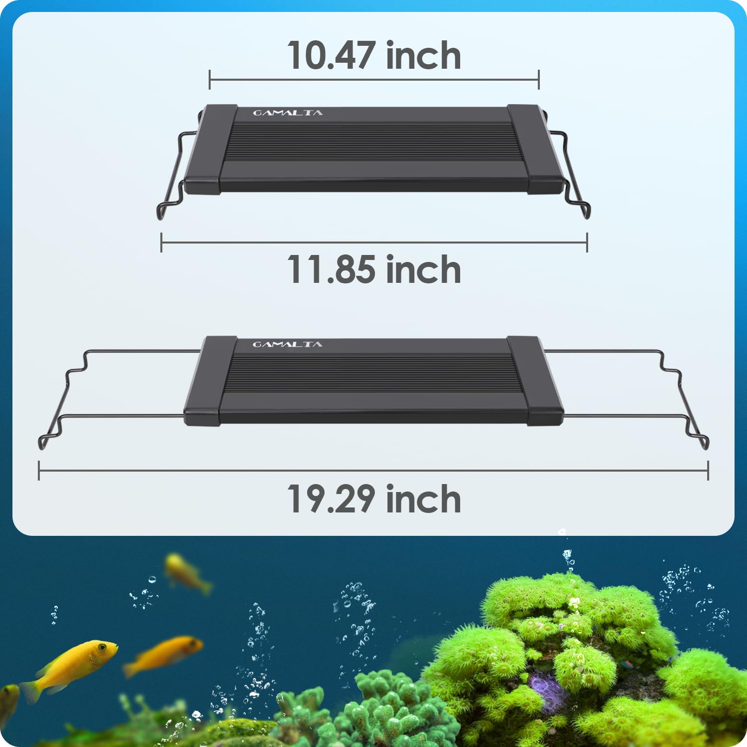 Gamalta eye-friendly, soft-light for comfortable tank viewing.