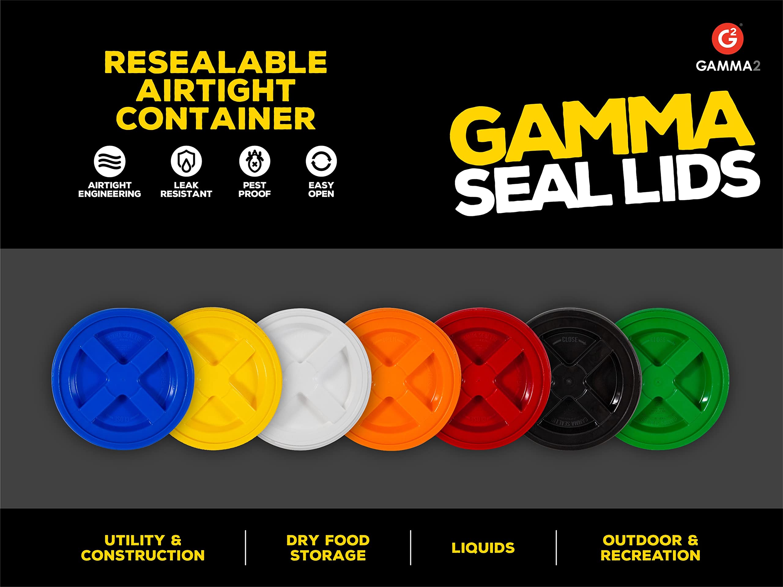 Easy-twist Gamma Seal Lid for quick access to contents