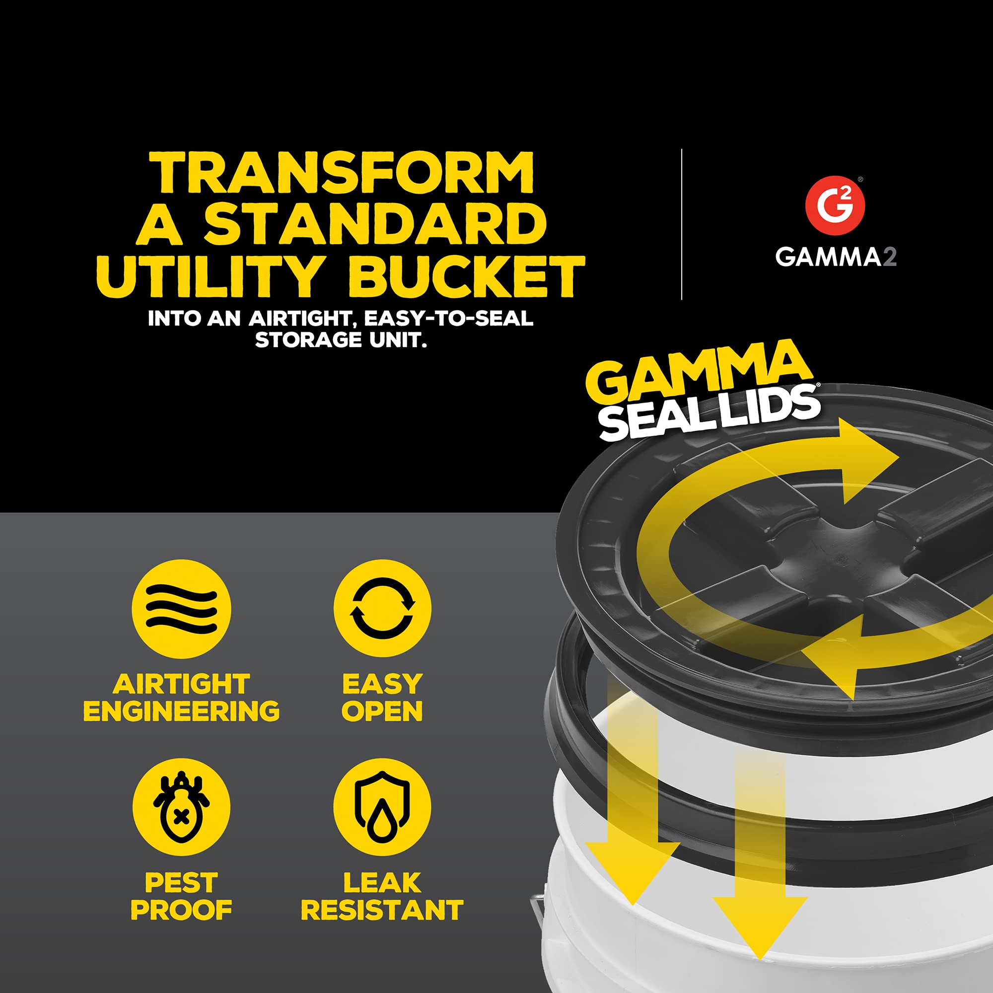 Food-grade BPA-free Gamma Seal Lid suitable for safe storage