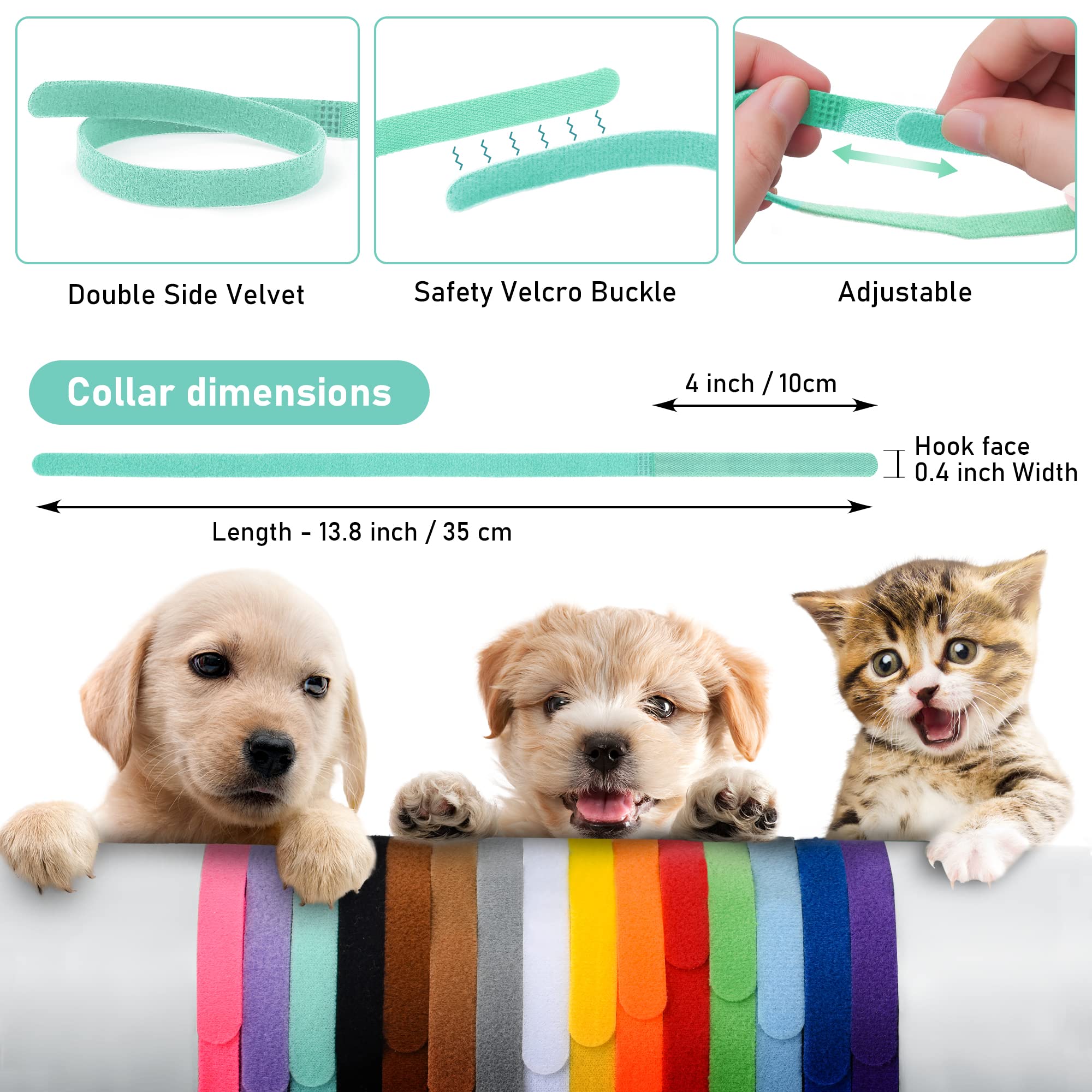 GAMUDA adjustable puppy collar velcro view shows easy fit as pups grow.