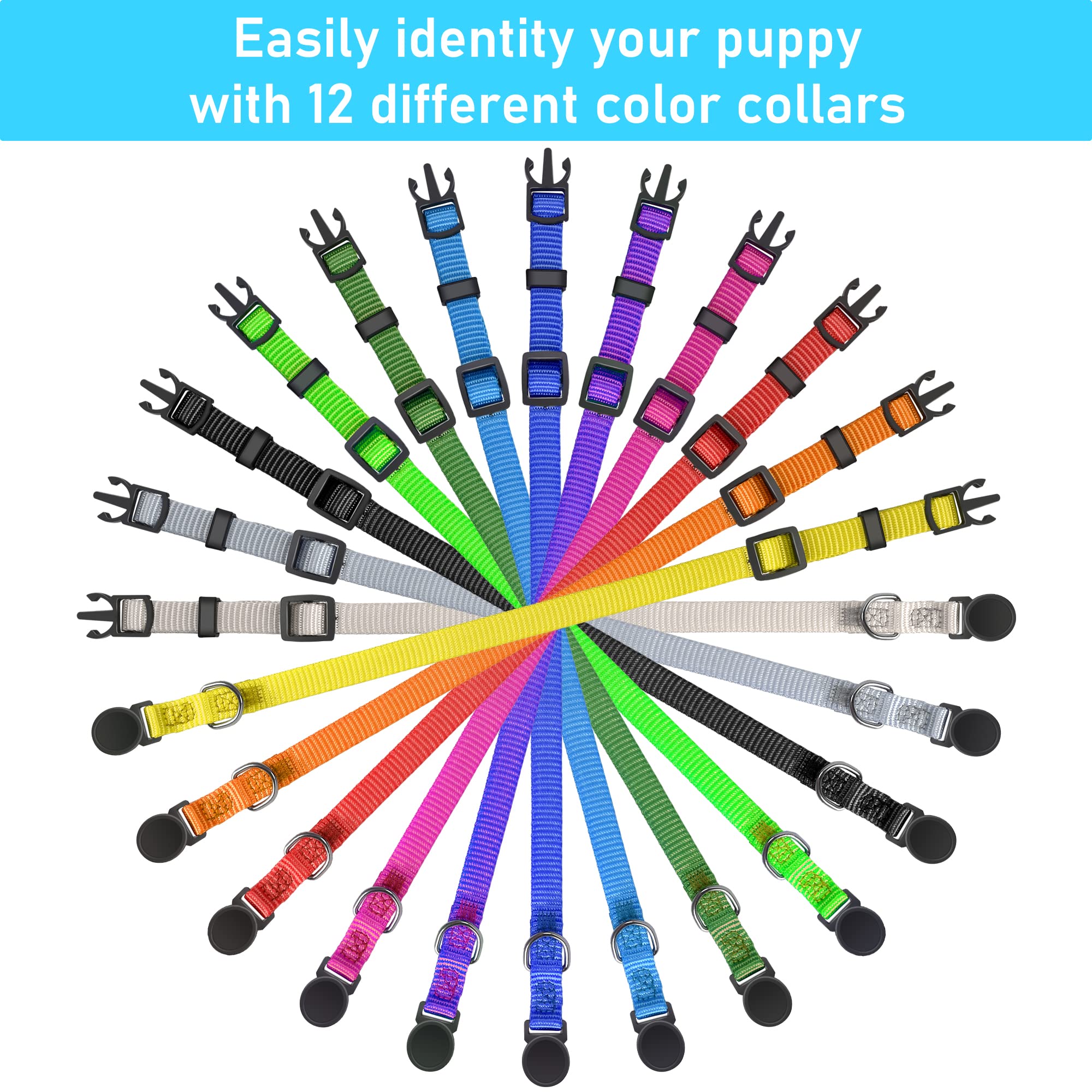 GAMUDA Puppy ID Collar large D-ring for secure ID attachment