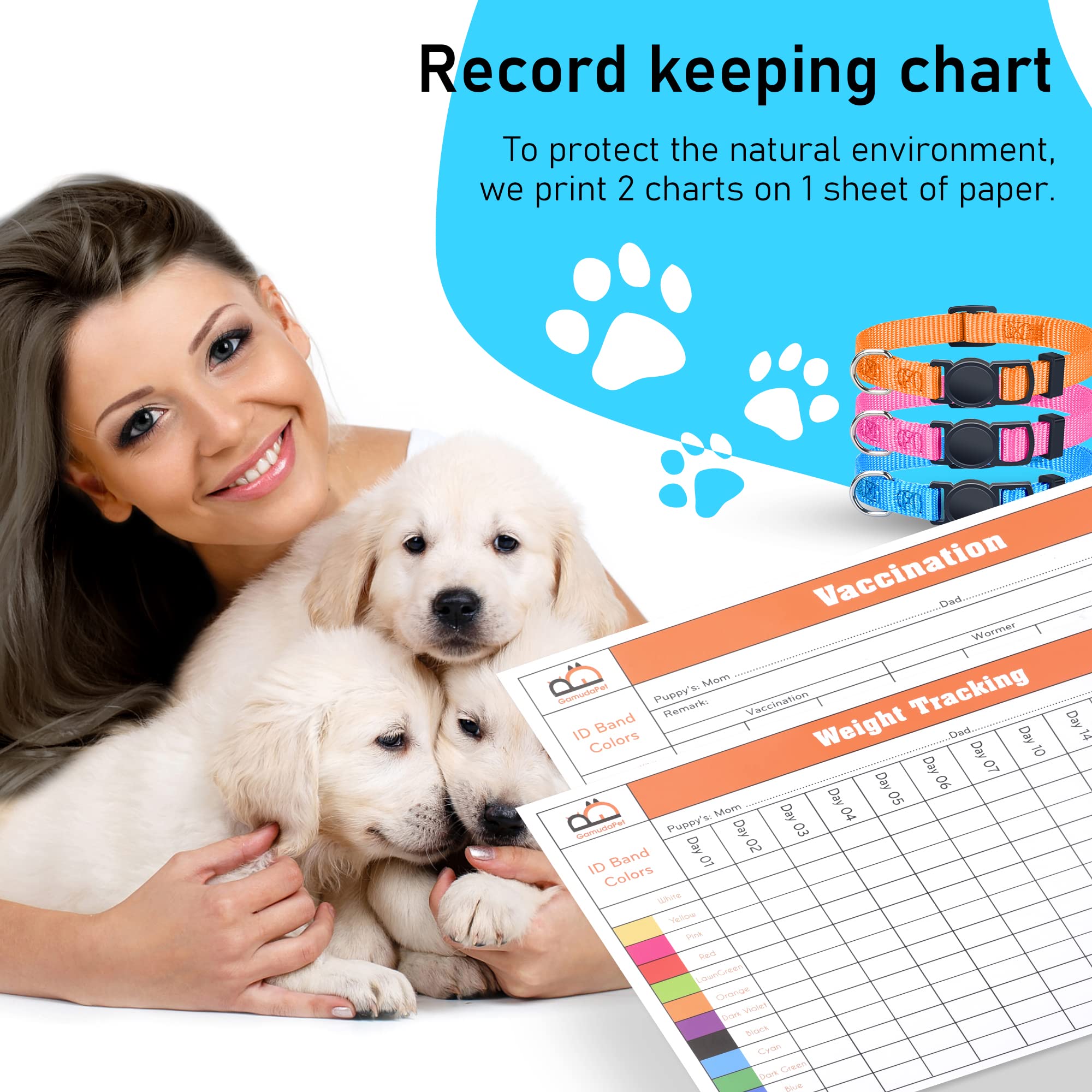 GAMUDA Puppy ID Collar with reflective stripe for better visibility