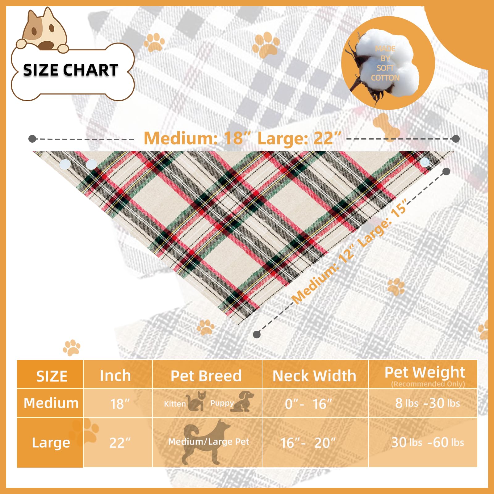 Ganbuyrii soft cotton dog bandana wearability on comfortable fur