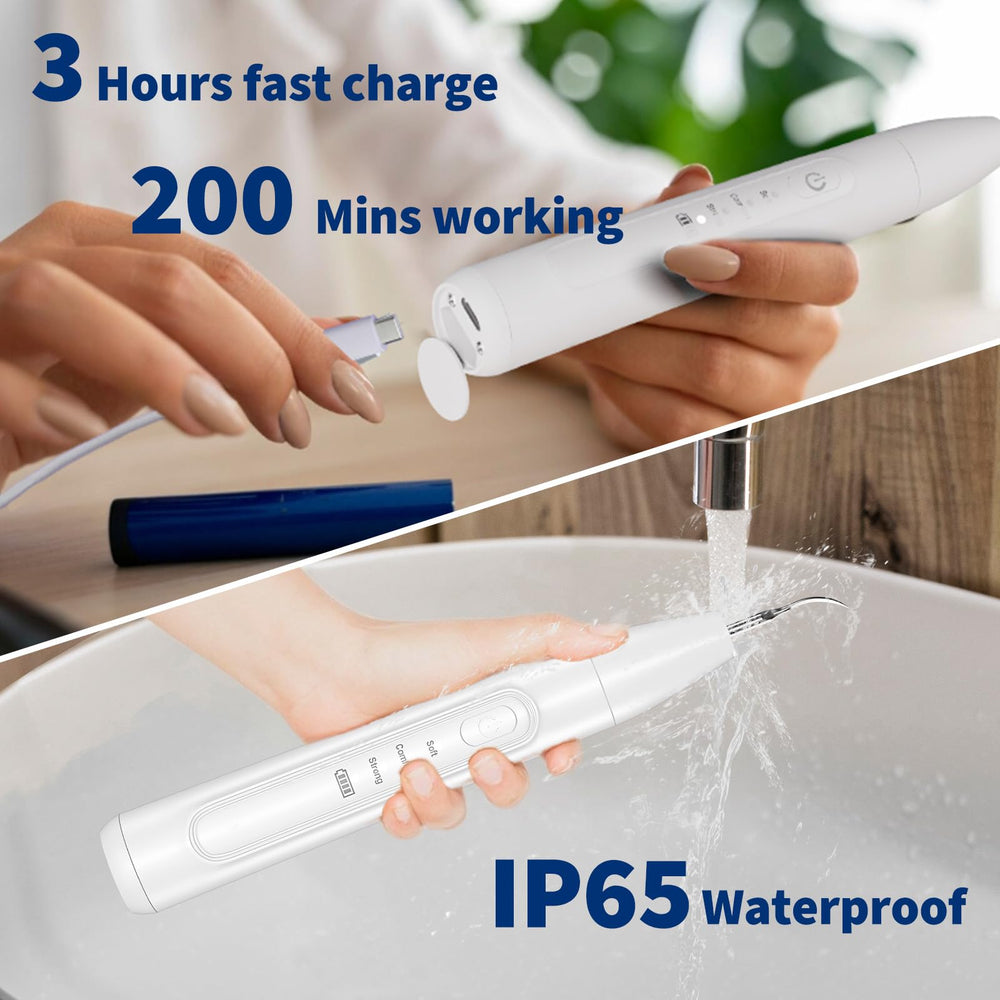 Ganciu dental tweezers included for precise debris removal.