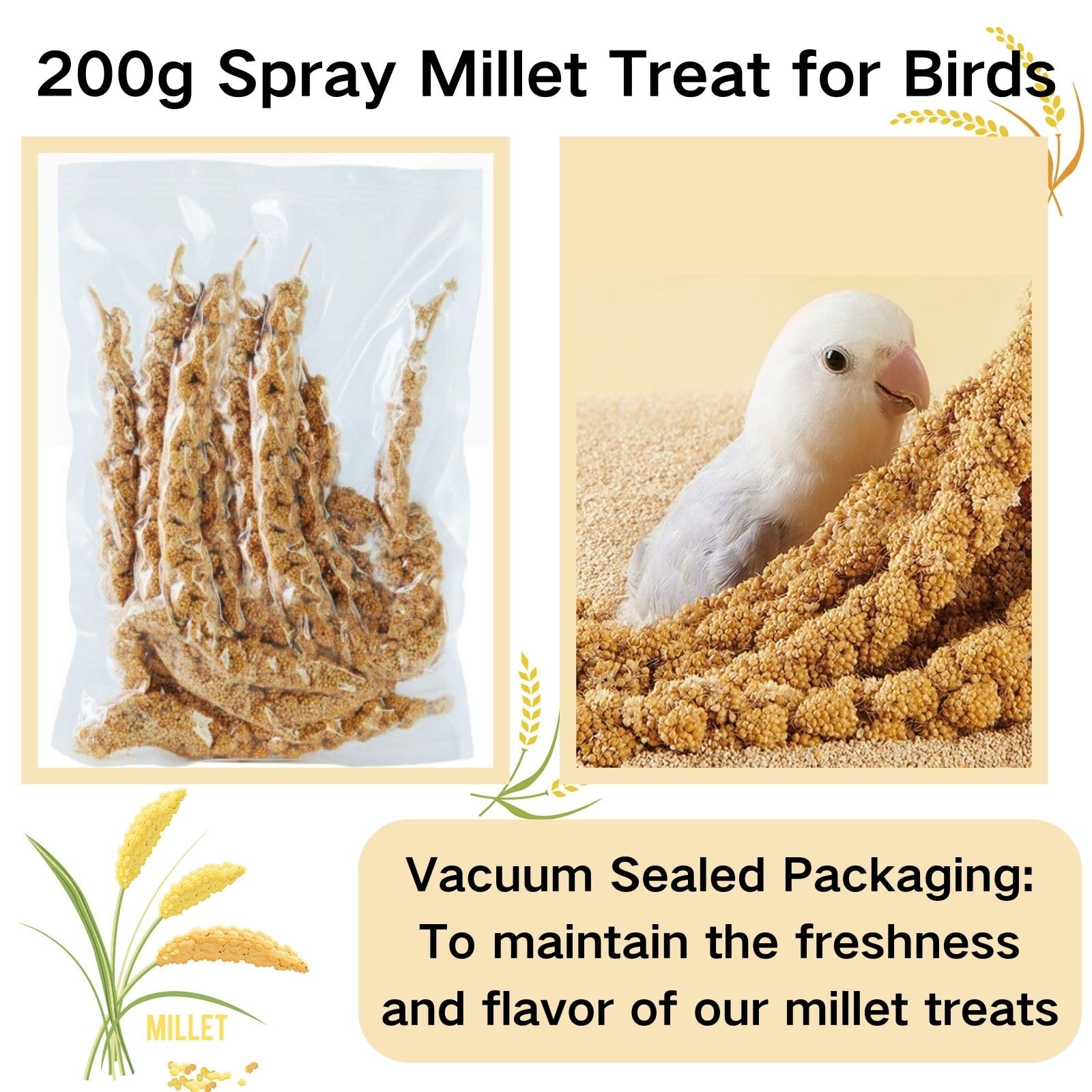 GANMHOILL sun-dried millet highlights natural nutrition for small birds.