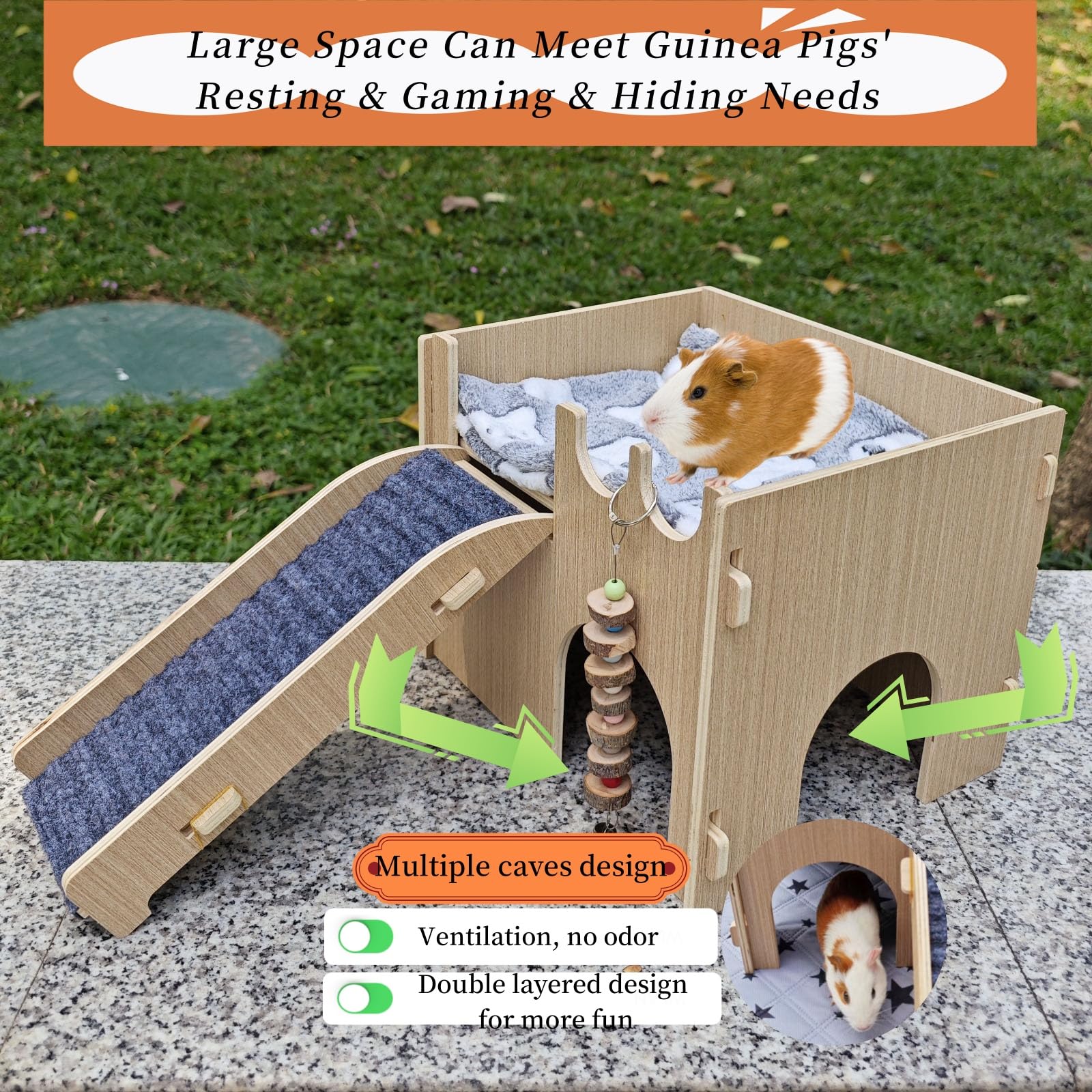 GaoHanKJ small animals house with mat ramp showing safe climbing design