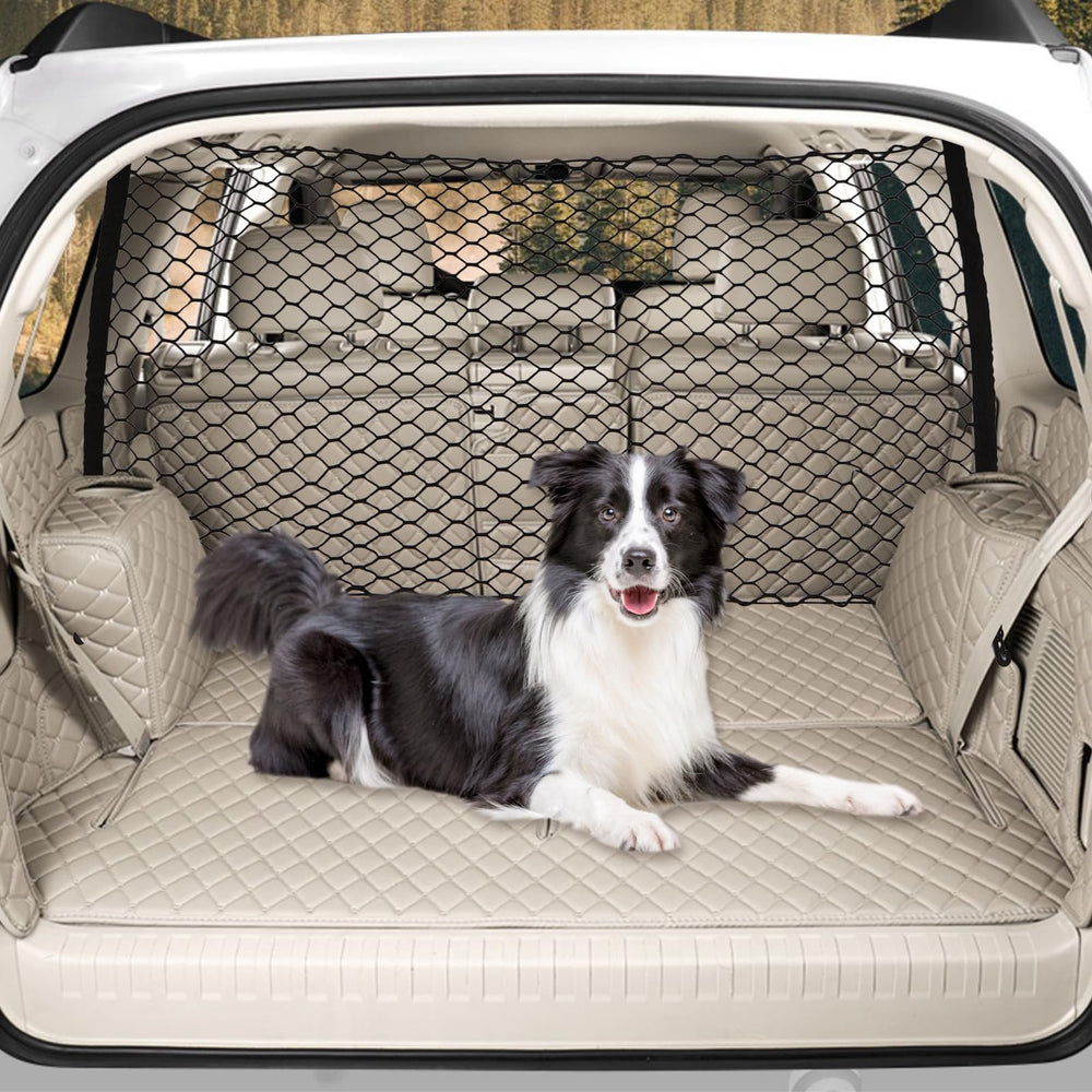 GAOSPD dog car net barrier backseat installed for SUV safety and driver focus.