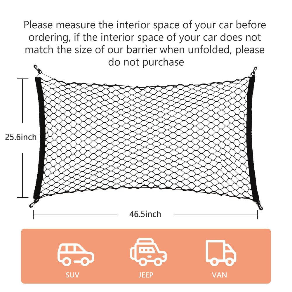 GAOSPD dog car net barrier security-hooks provide stable attachment during drives.