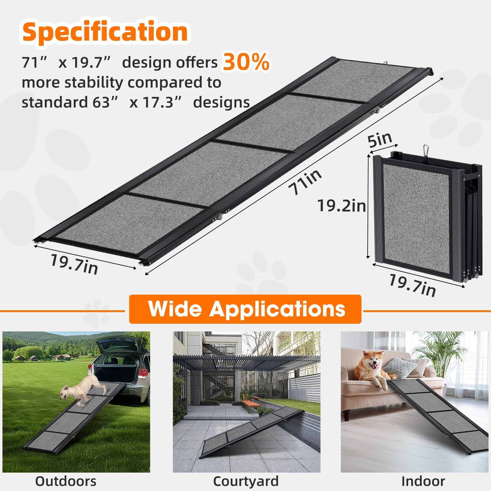 GAOYITK dog ramp folded for compact storage and portability.