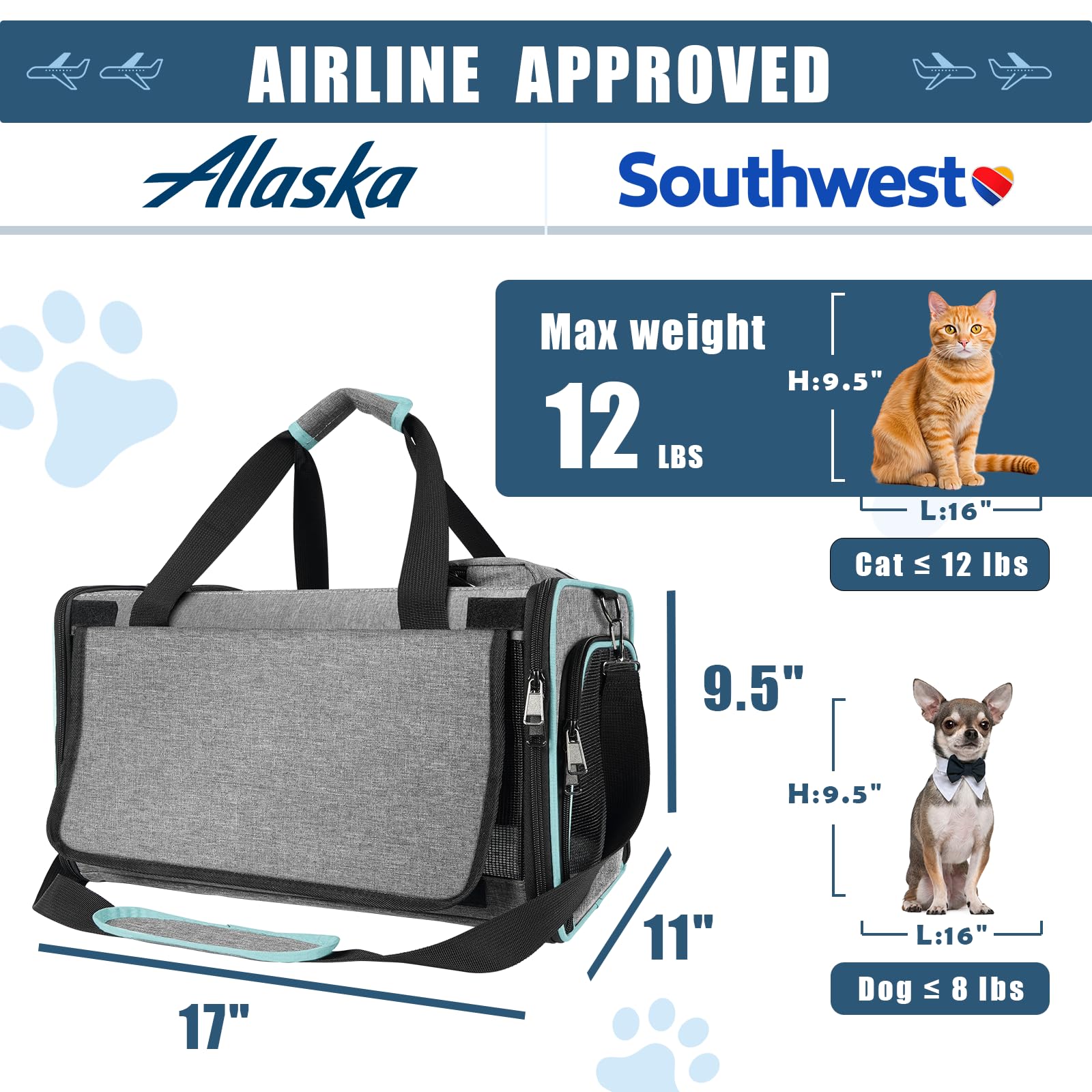 GAPZER Alaska carrier side view, soft sides for airline-friendly travel.