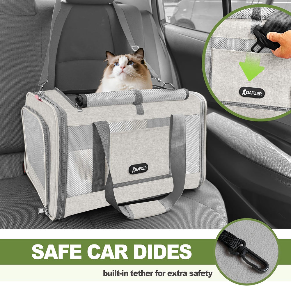 GAPZER seatbelt and luggage handle compatibility keeps pets safe in cars
