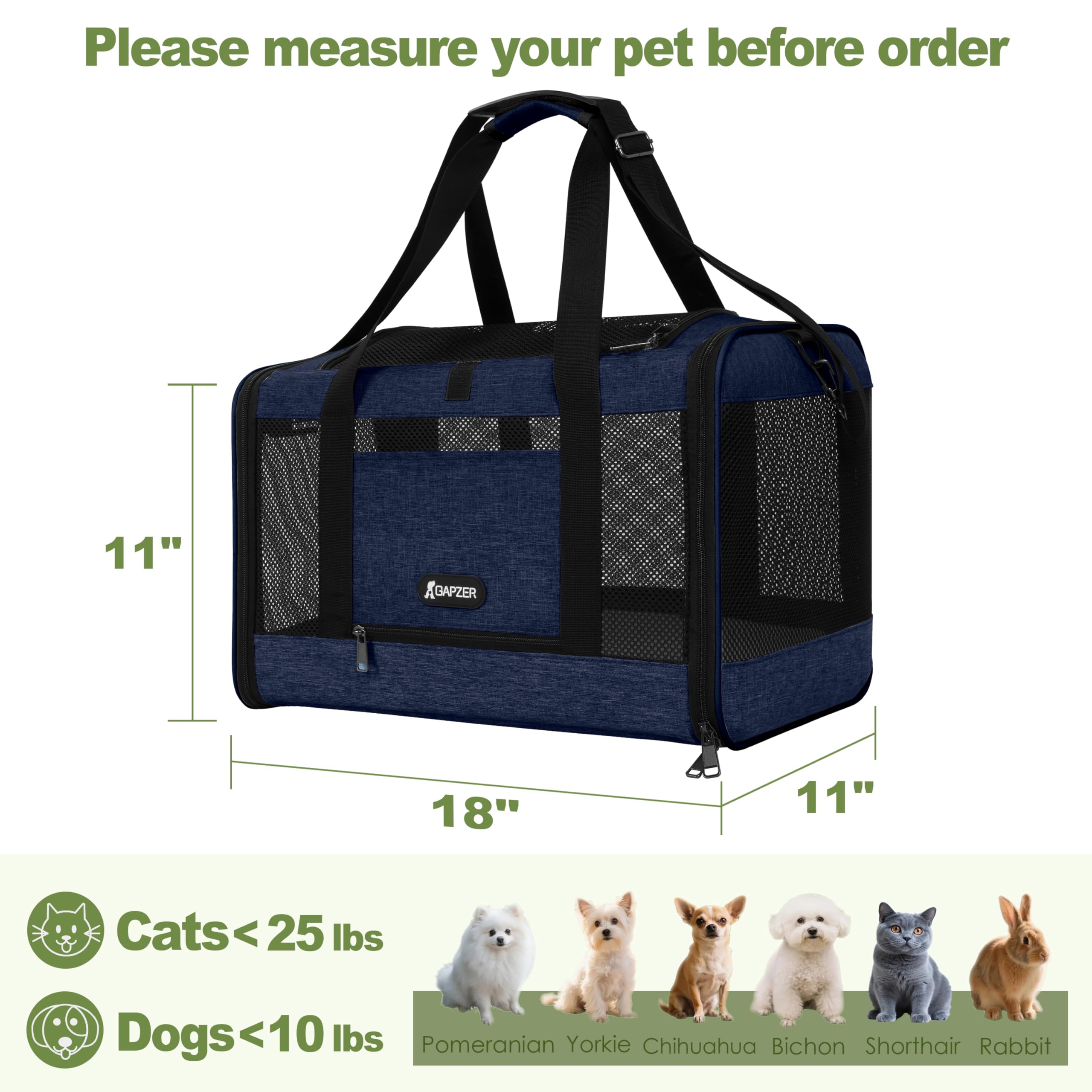 GAPZER airline-approved carrier ready for cabin travel