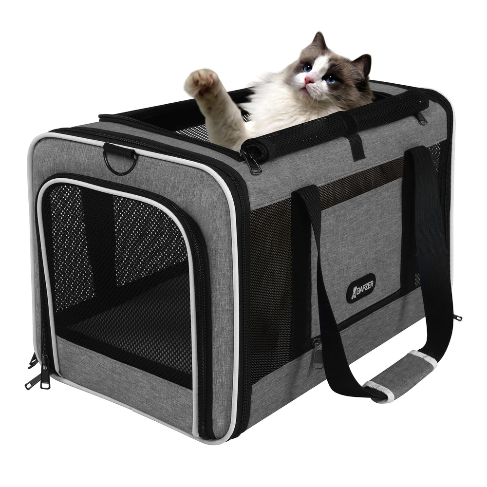 GAPZER cat carrier reversible cushion keeps pets comfy in all seasons.