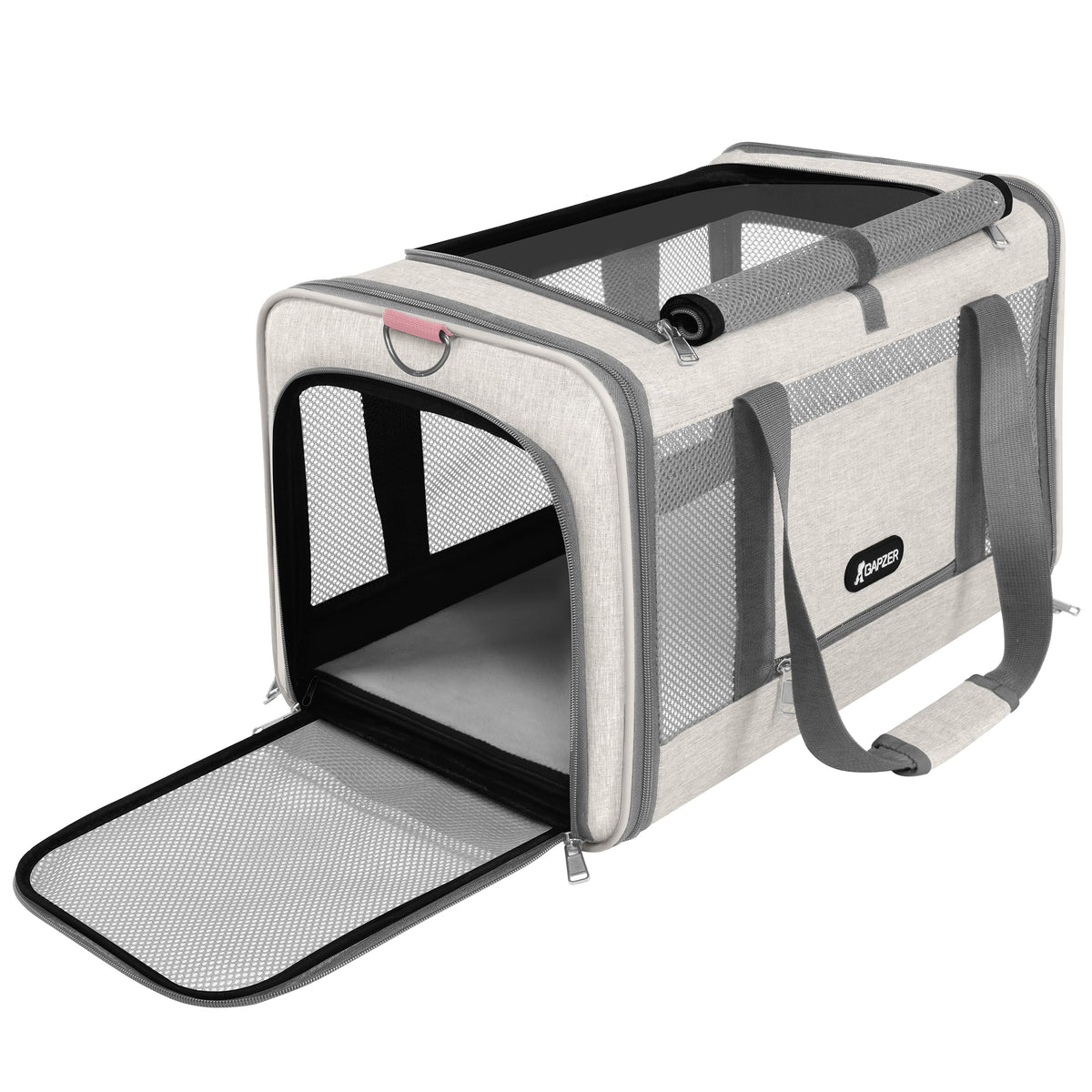 GAPZER cat carrier with American Airlines approval and top opening for quick access during flights