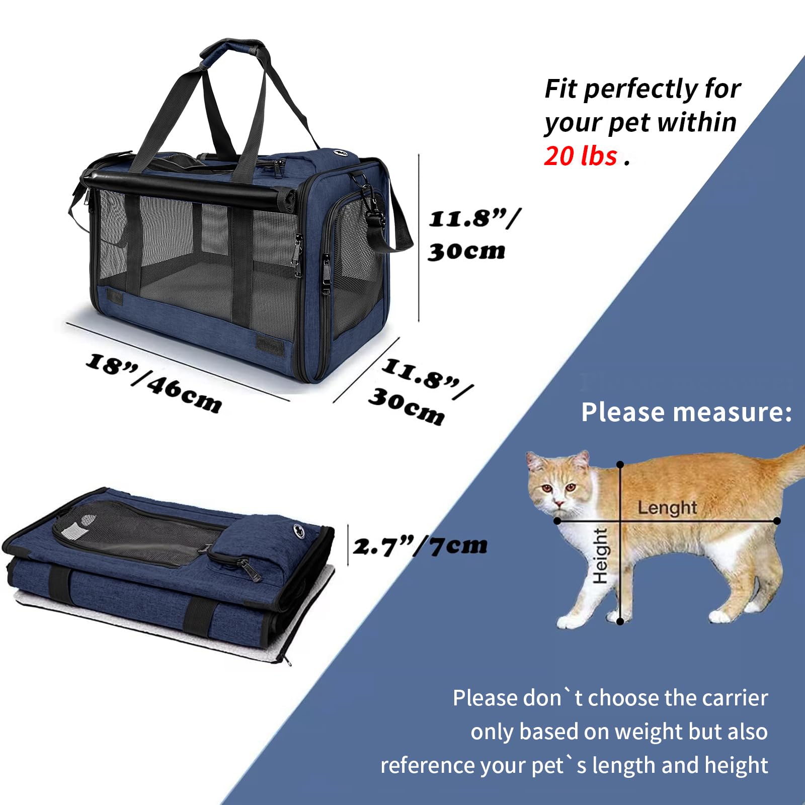Gapzer cat carrier collapsible-design saves space when not in use