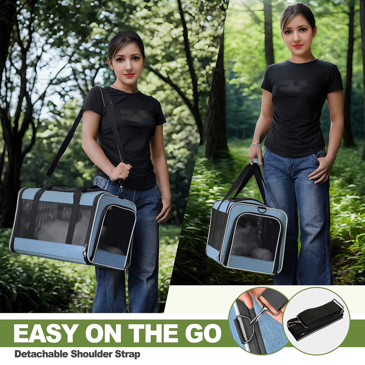 GAPZER Cat Carrier collapsible storage folds flat for easy storage