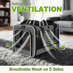 GAPZER cat carrier escape-resistant zipper keeps curious pets secure while traveling.
