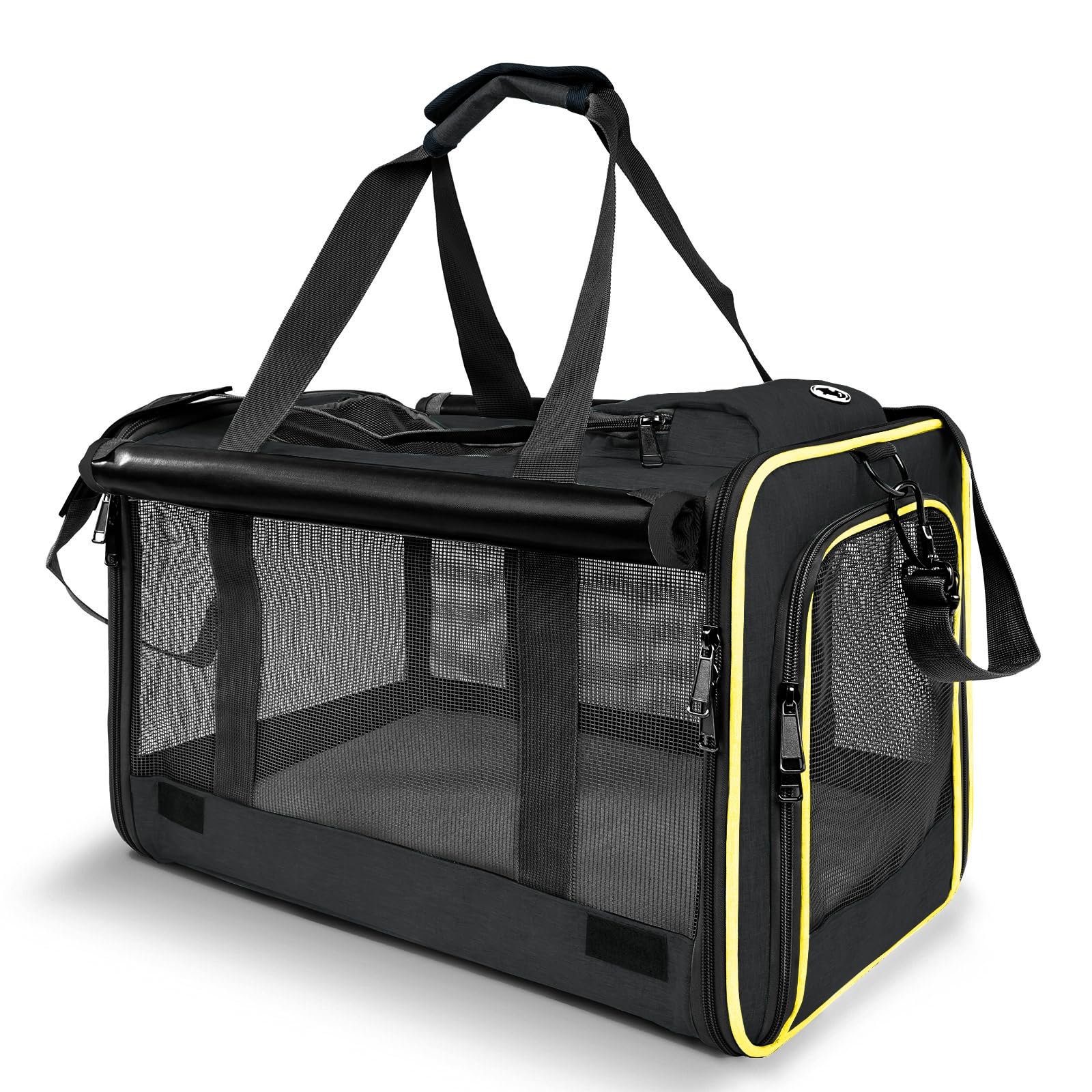 GAPZER cat carrier large-ventilated-mesh keeps air circulating during travel.