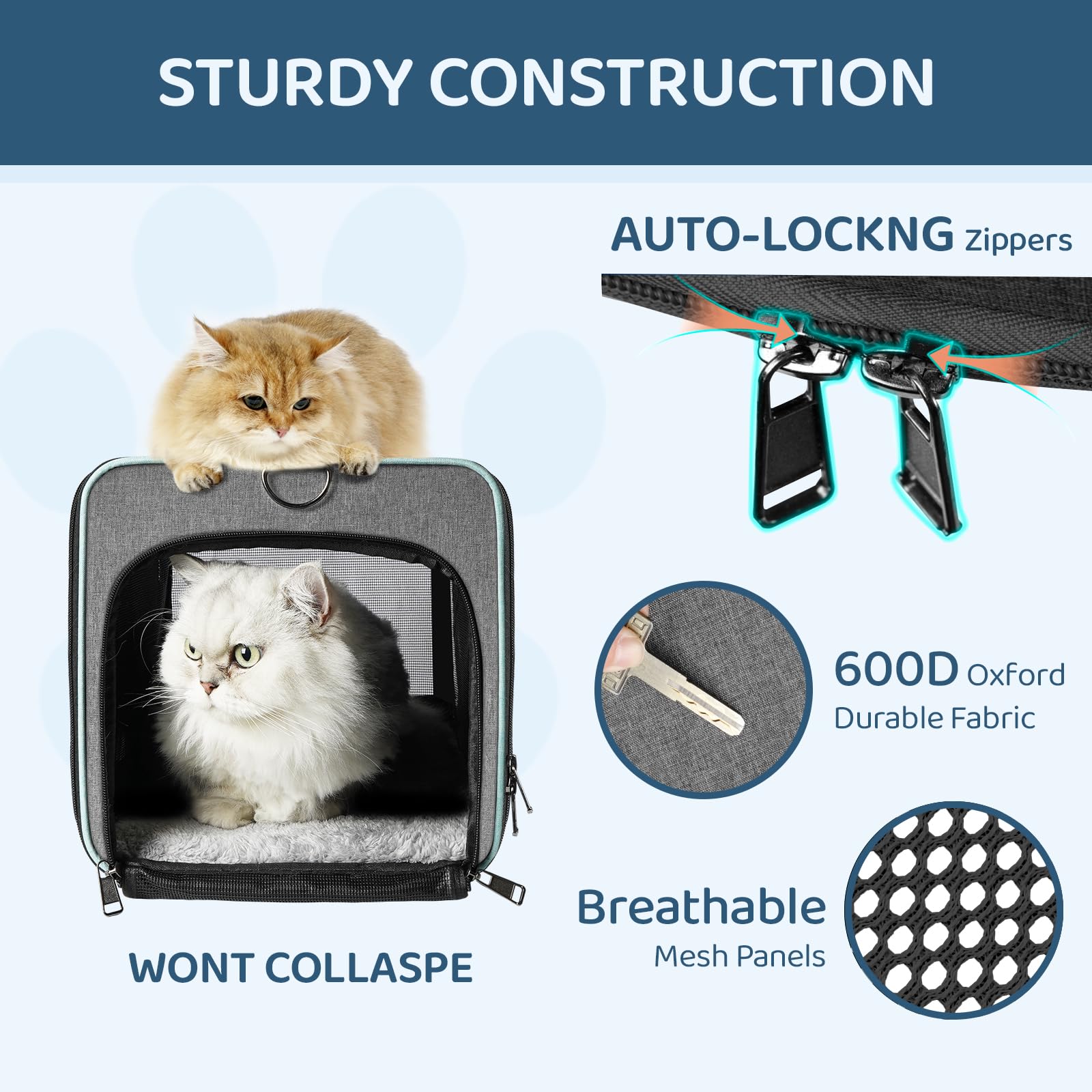 GAPZER cat carrier roll-up privacy curtains for pet checks