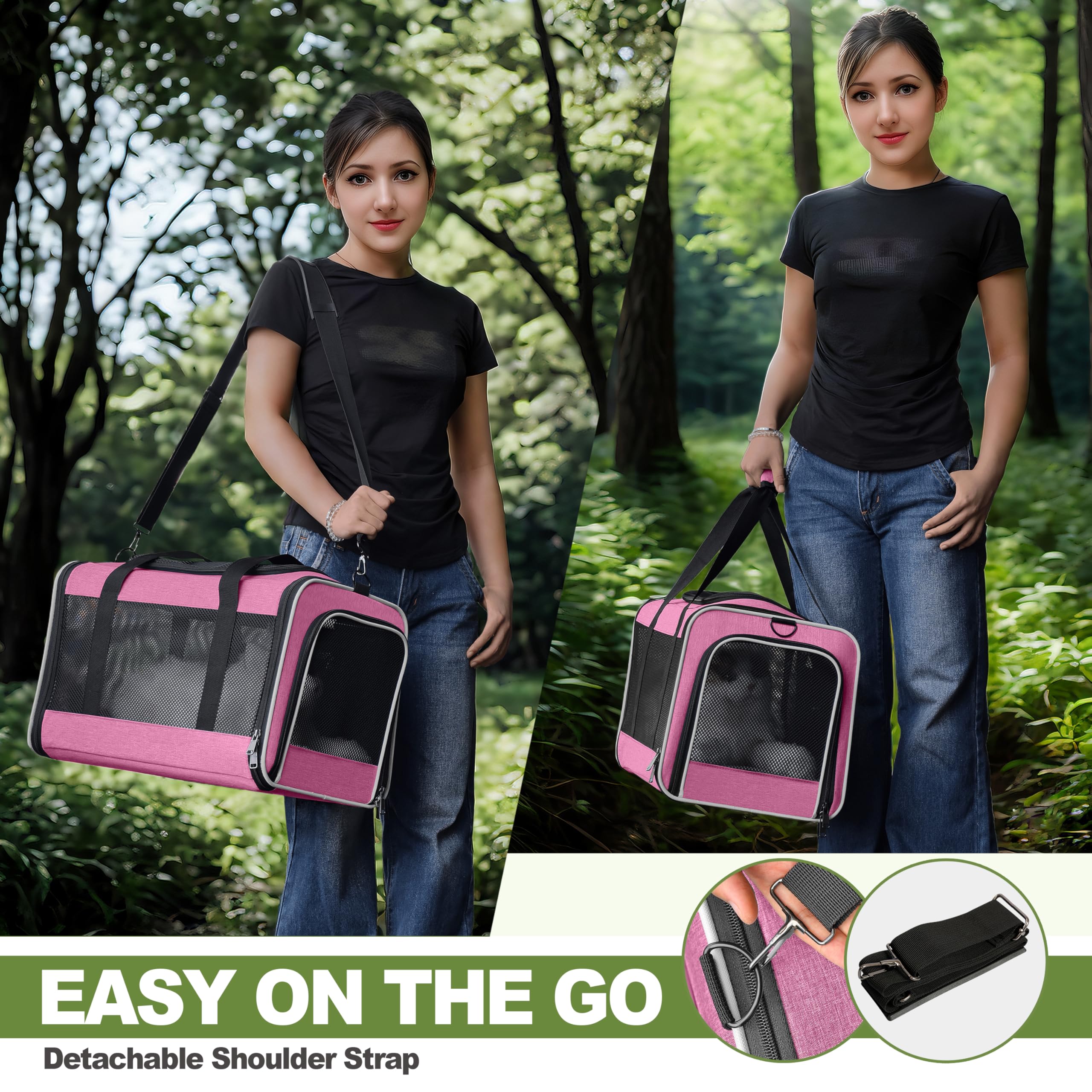 GAPZER cat carrier detachable shoulder strap keeps hands free on airport routes