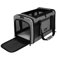 GAPZER cat carrier top-load grey outer view for easy pet access during travel.