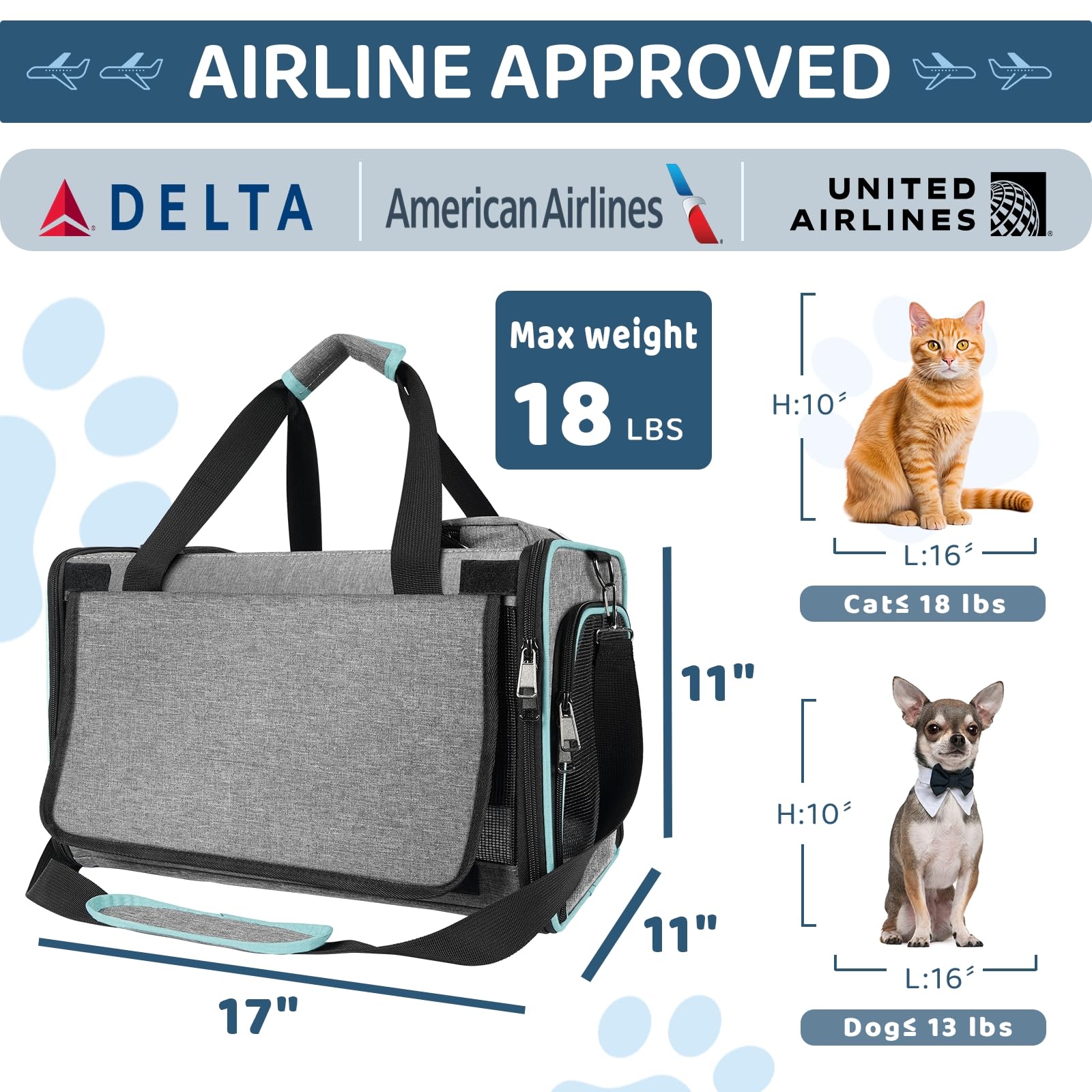 GAPZER cat carrier under-seat travel setup with pet inside