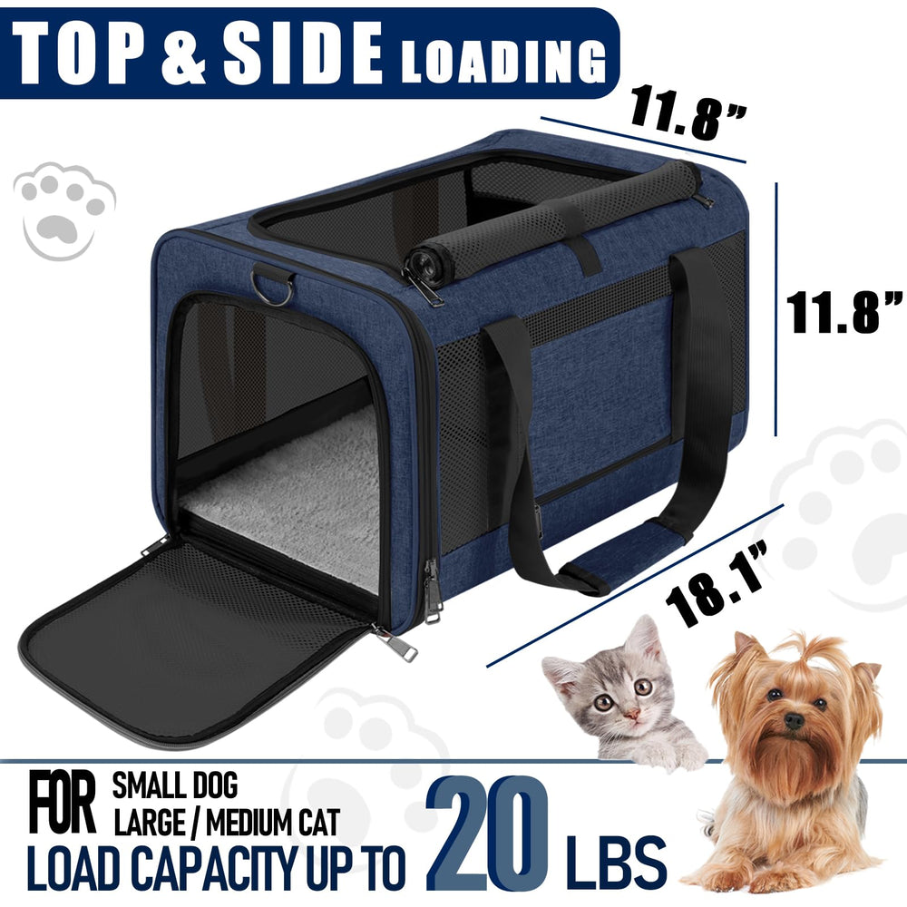 GAPZER dog carrier navy, luggage-tunnel compatibility for easy airport travel.
