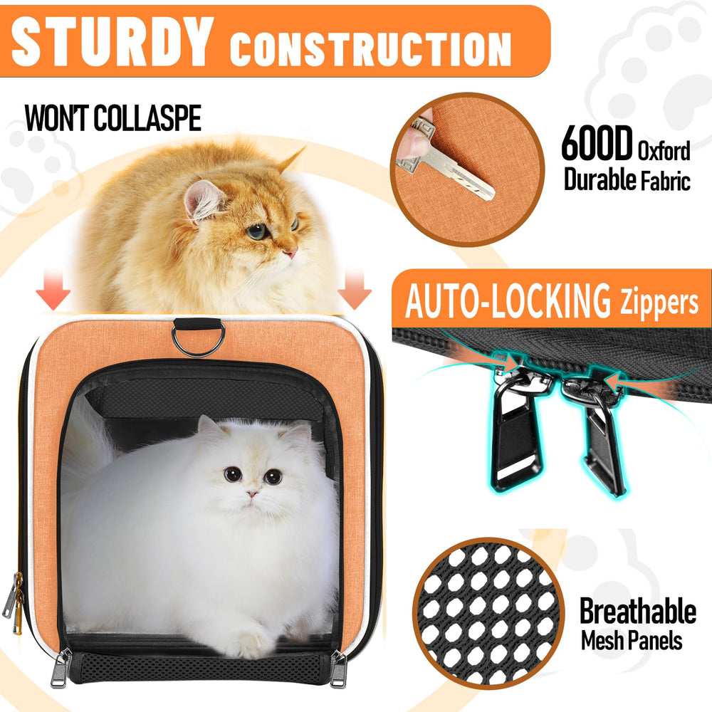 GAPZER Large Cat Carry Bag top opening facilitates easy loading for pets.