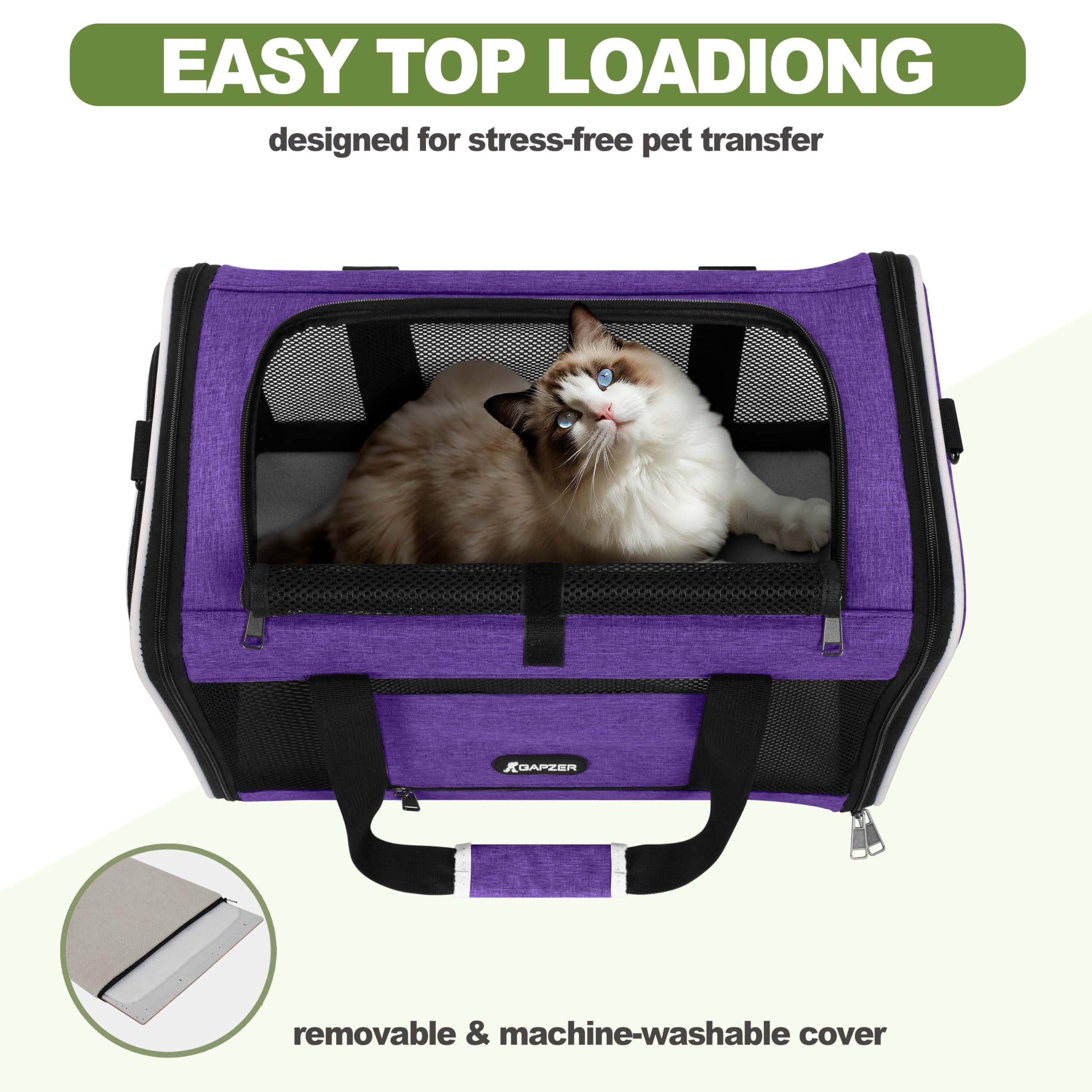 GAPZER Per Carrier collapsible design stores flat after trips