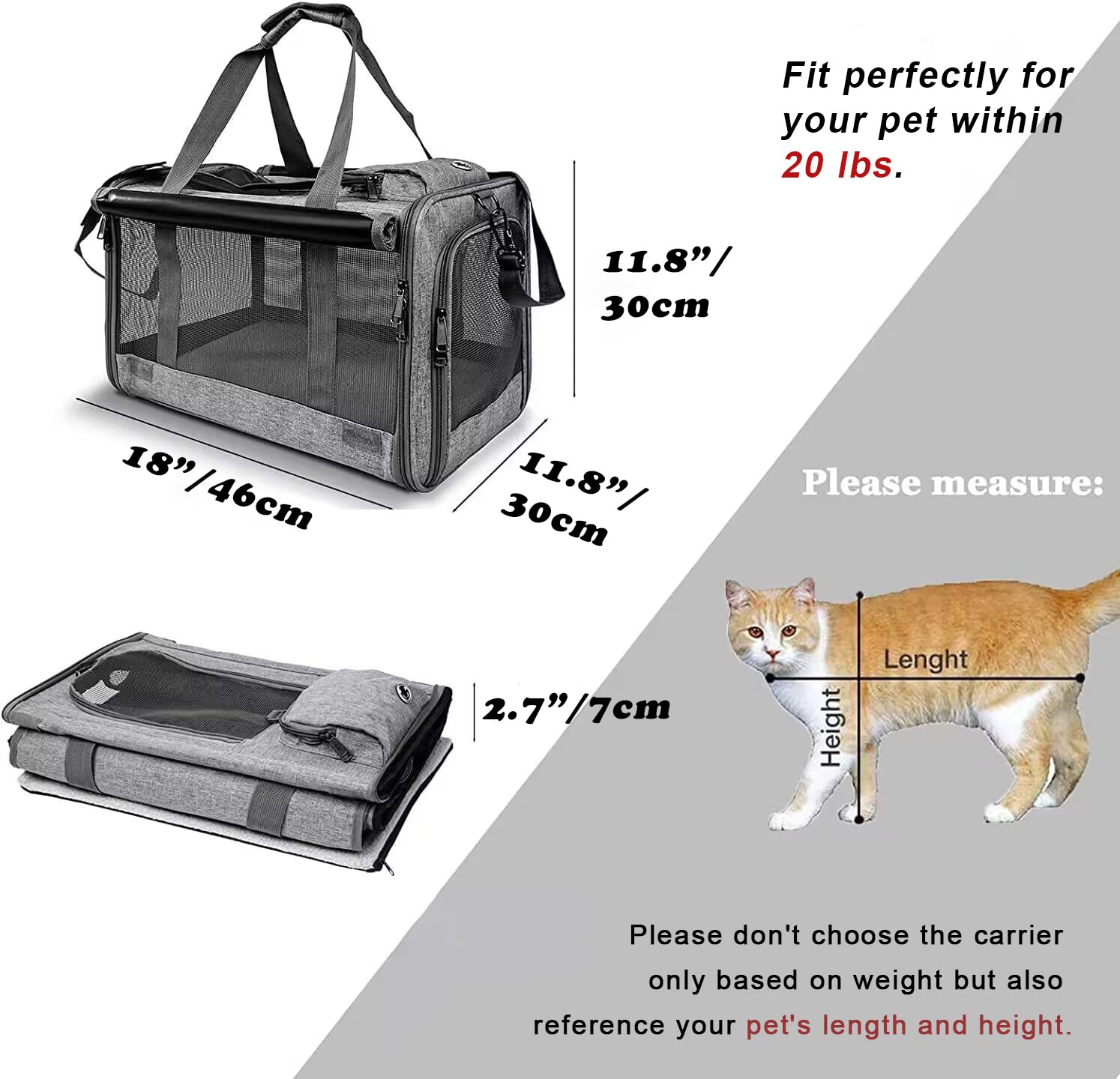 GAPZER carrier mesh emphasizes airflow and pet visibility