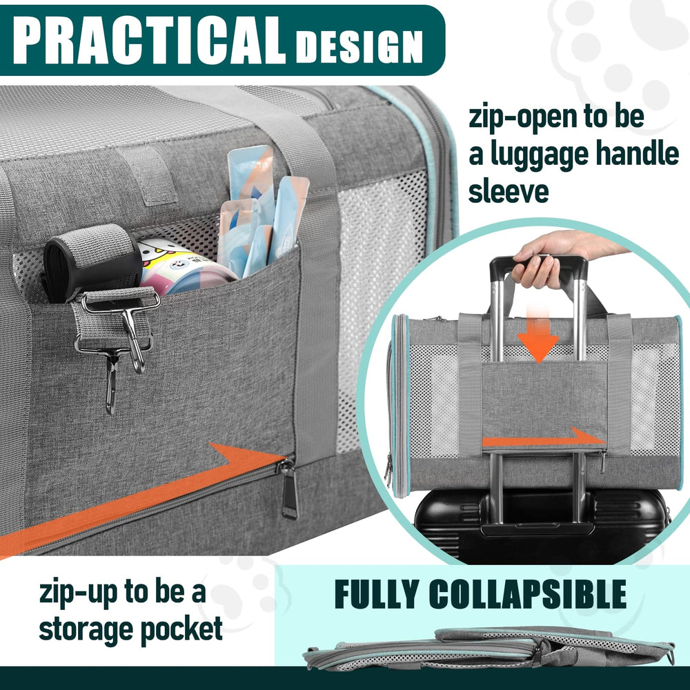 GAPZER pet carrier five-sided mesh ventilation for breathable airflow.